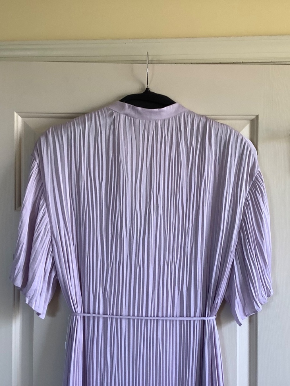 Vince Crushed Satin Midi Dress Violetta Light Violet SZ 1X - Picture 8 of 16